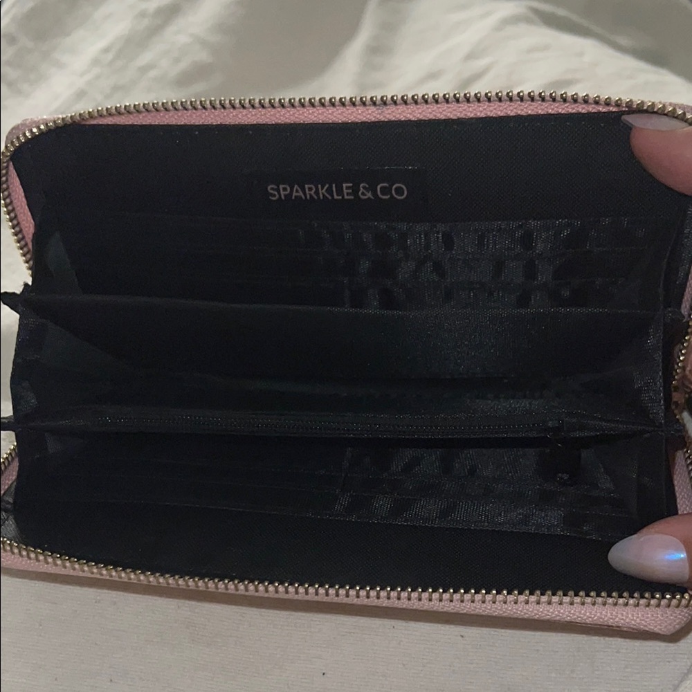 NWOT Pink Glitter Wristlet Wallet Sparkle & Co. - Picture 4 of 5